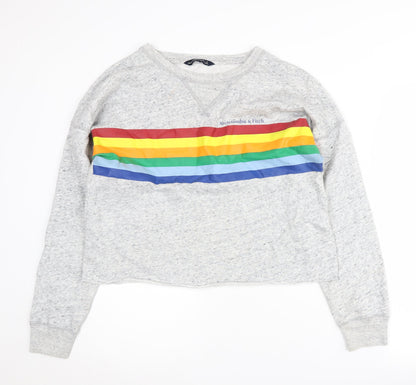 Abercrombie & Fitch Women's Grey Pullover Sweatshirt, Size S