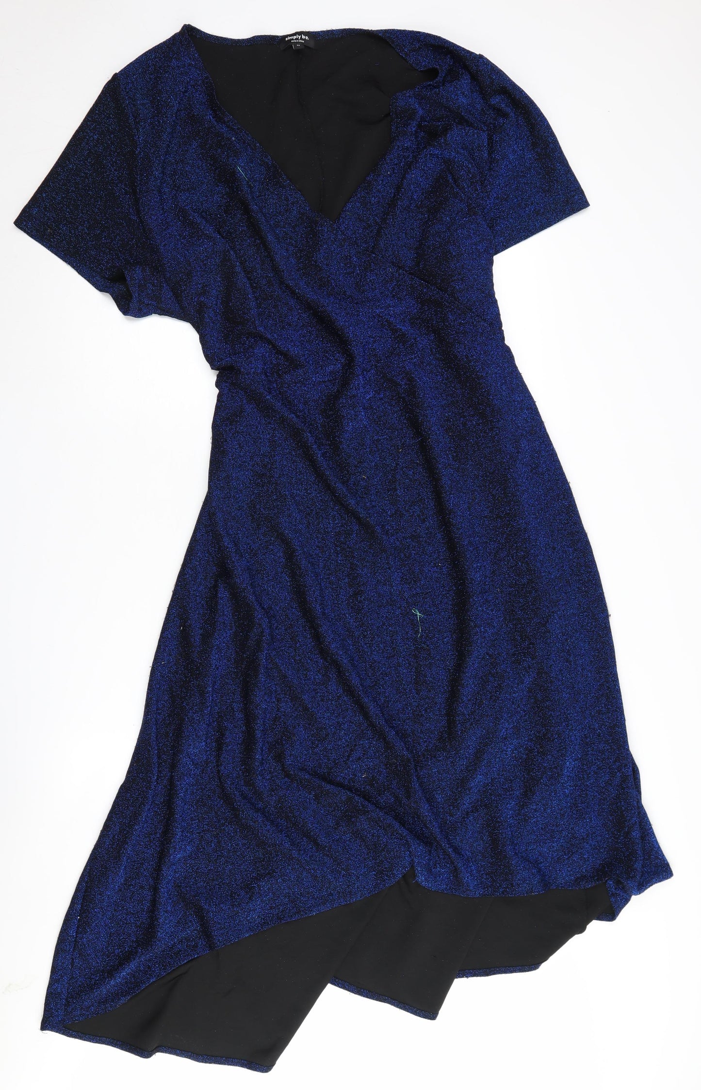 Simply Be Blue Plus Size Midi Wrap Dress for Women