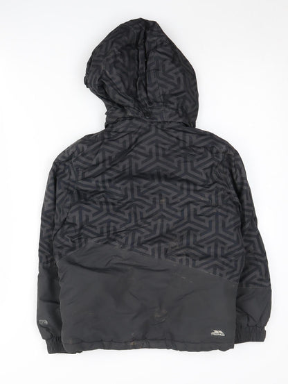 Trespass Boys Black Puffer Jacket 7-8 Years Waterproof