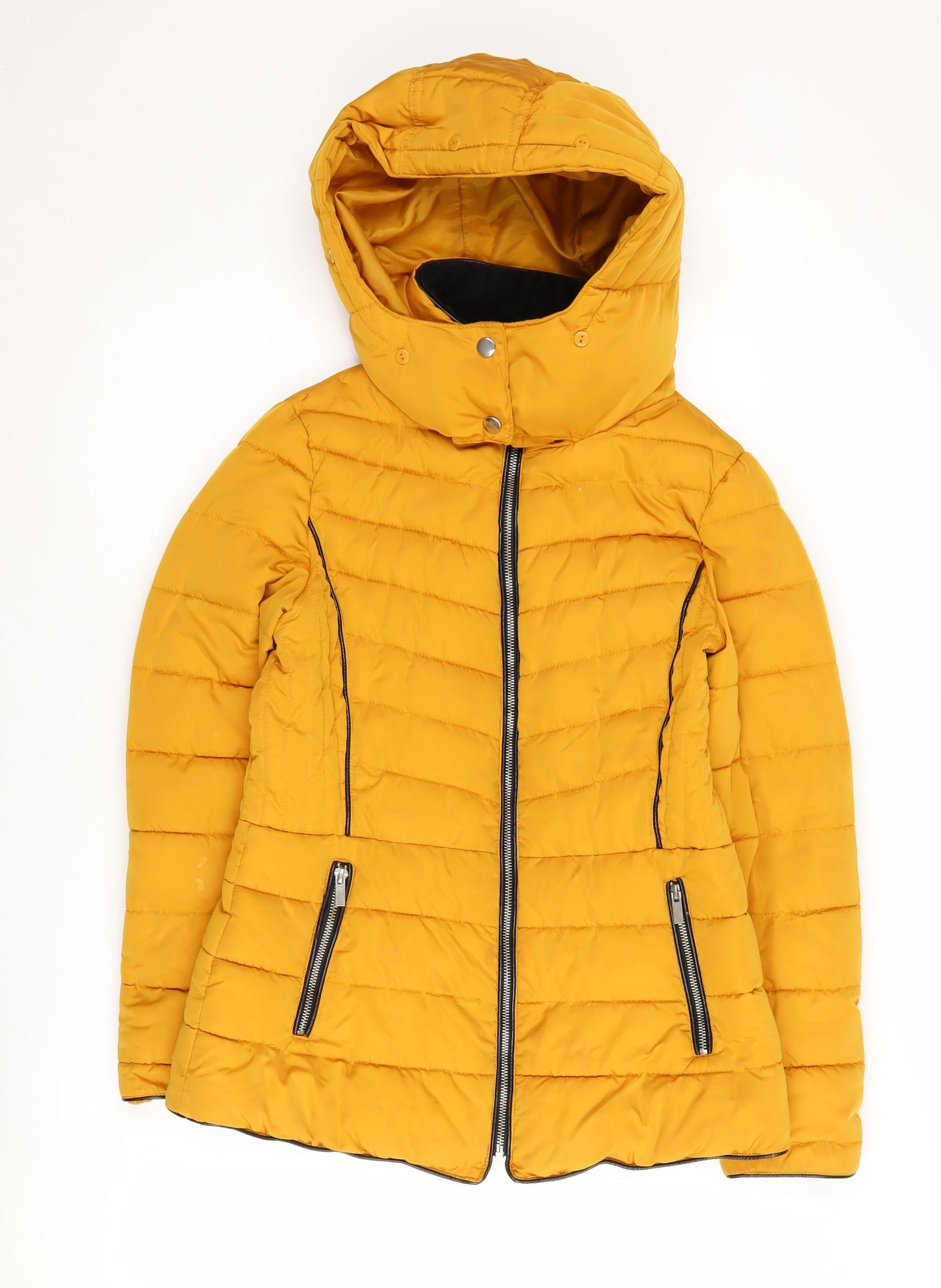 New Look Women's Yellow Puffer Jacket - Size 10