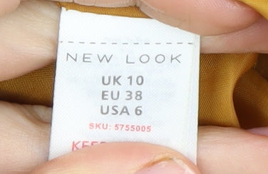 New Look Women's Yellow Puffer Jacket - Size 10