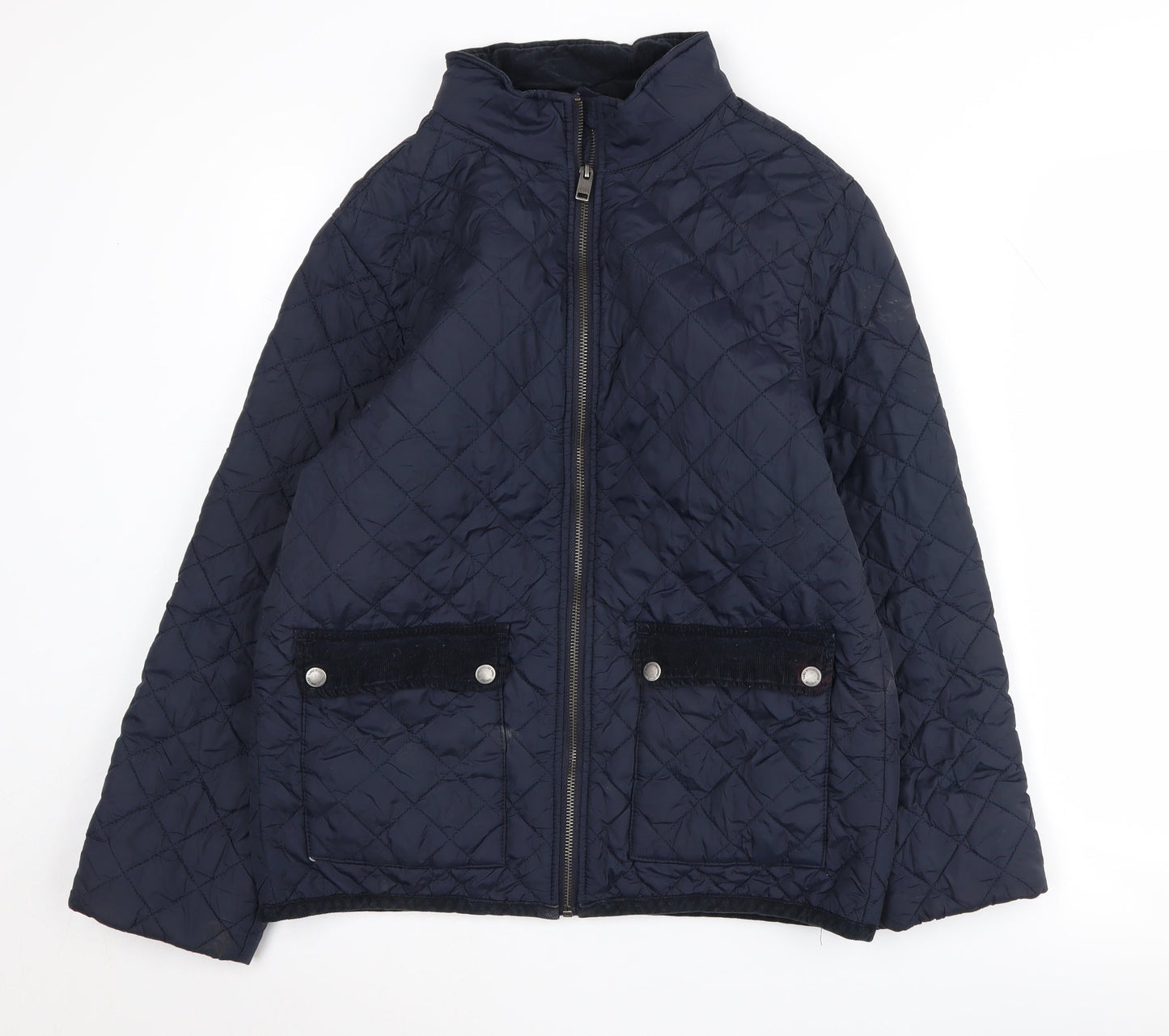 H&M Boys Blue Quilted Jacket 14 Years Lined Casual