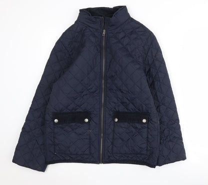 H&M Boys Blue Quilted Jacket 14 Years Lined Casual