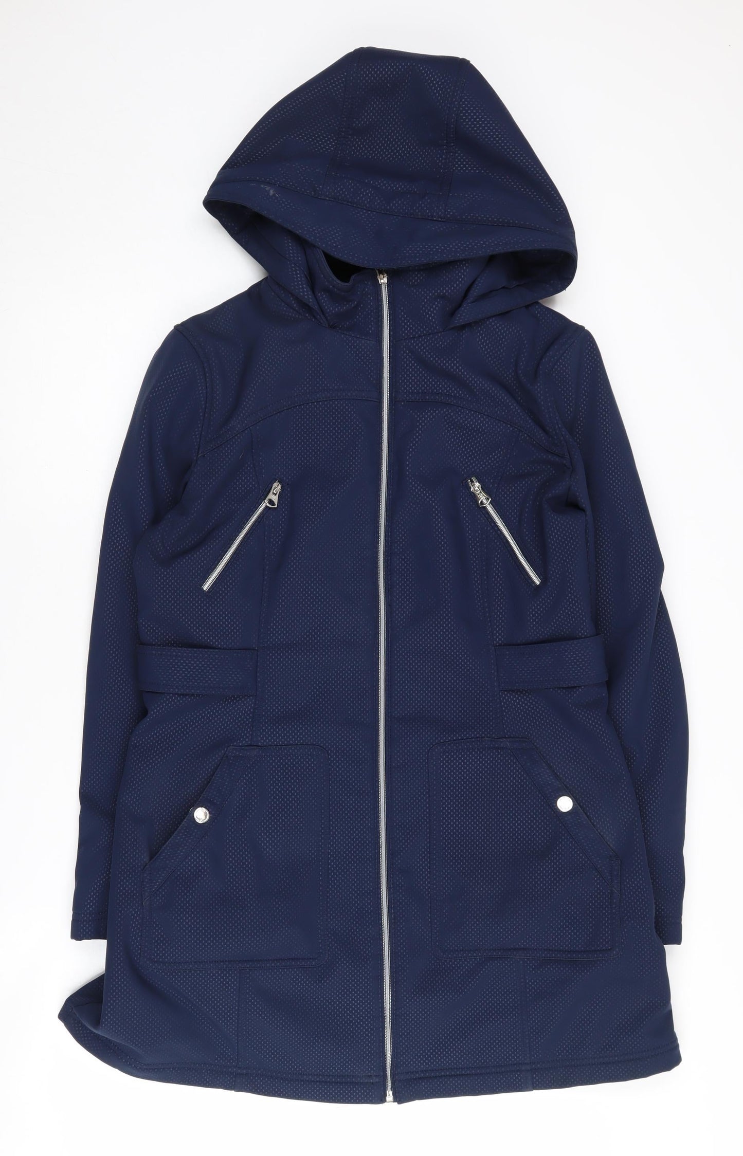 Jessica Simpson Women's Blue Mid-Length Hooded Jacket M