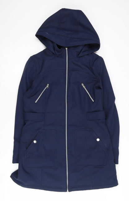 Jessica Simpson Women's Blue Mid-Length Hooded Jacket M