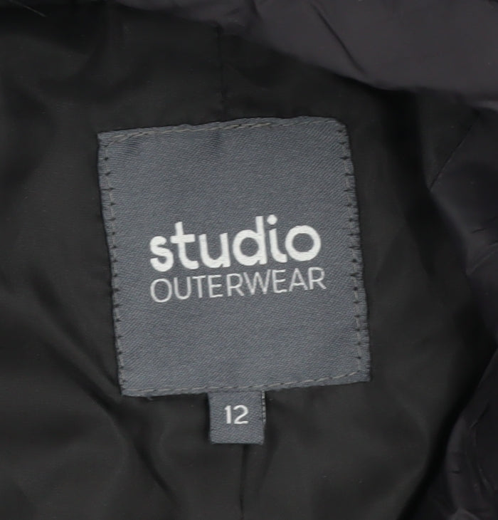 Womens UK Size 12 Studio Outerwear Black Puffer Jacket