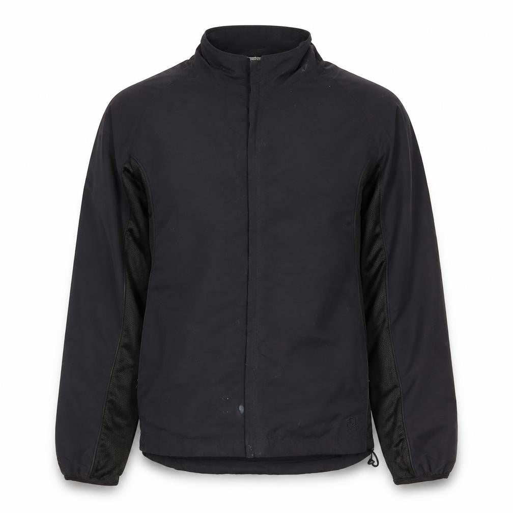 Front view of Tombo Men's Black Windbreaker, Small, Polyester