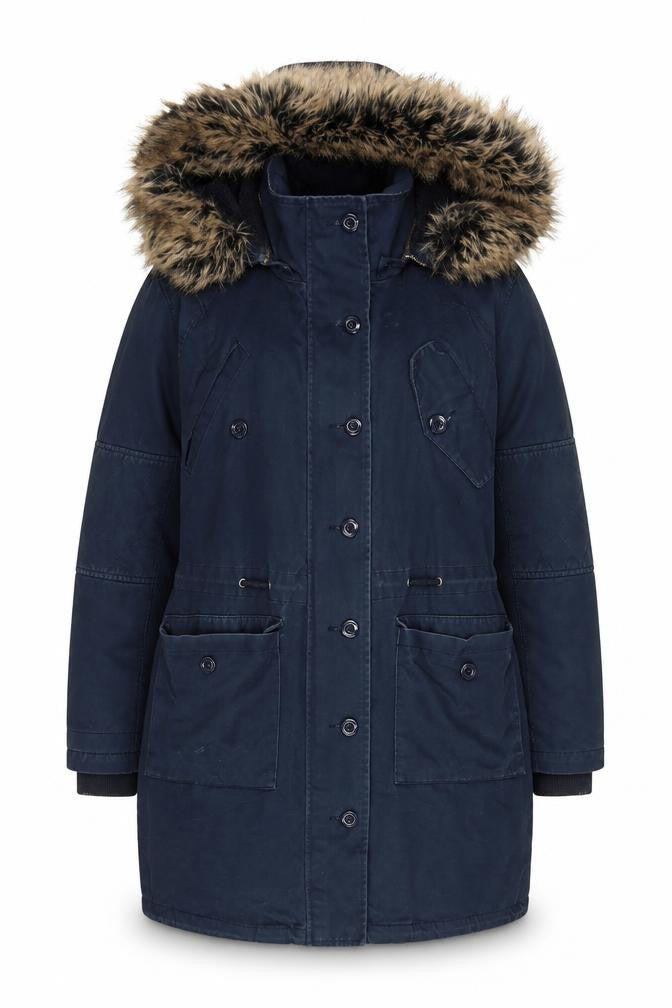 Womens UK Size 6 Hush Blue Parka Coat