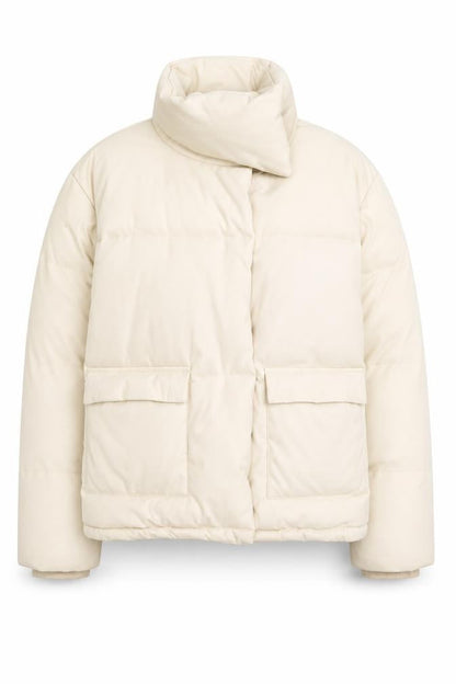 Womens UK Size 8 Missguided Ivory Puffer Jacket