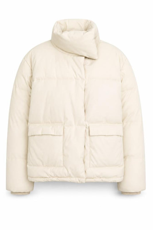 Womens UK Size 8 Missguided Ivory Puffer Jacket