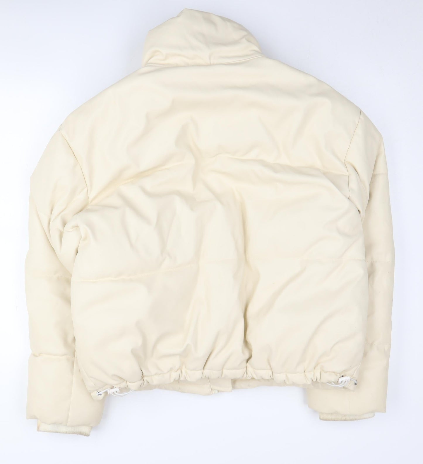 Missguided Ivory Puffer Jacket Women Size 8 Winter