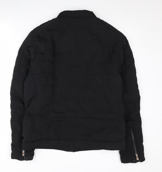 Zara Man Black Basic Jacket L Full Zip Men's Autumn
