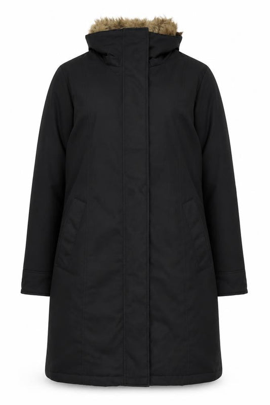 Womens UK Size 12 Warehouse Black Parka Coat