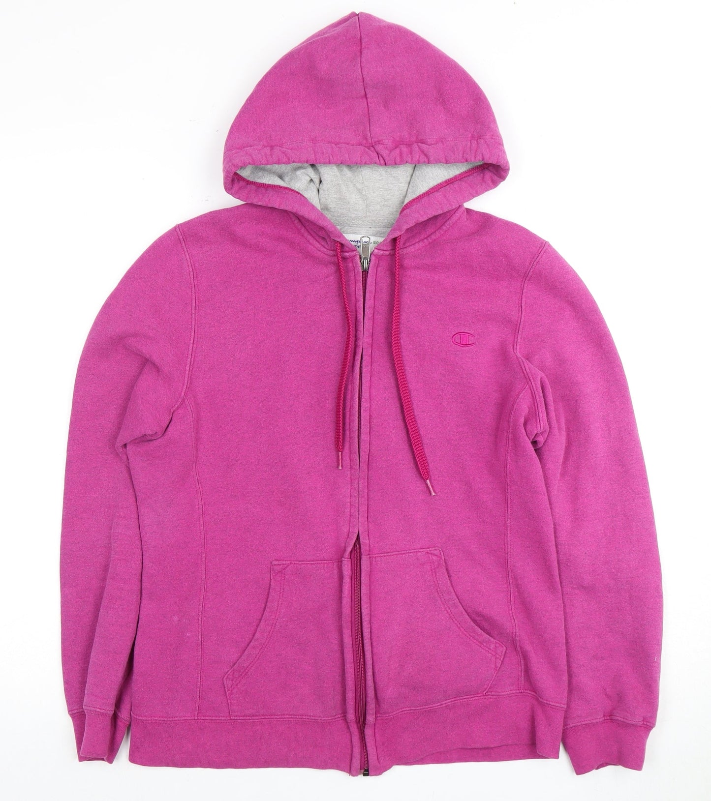Champion Women's Pink Full Zip Hoodie Medium