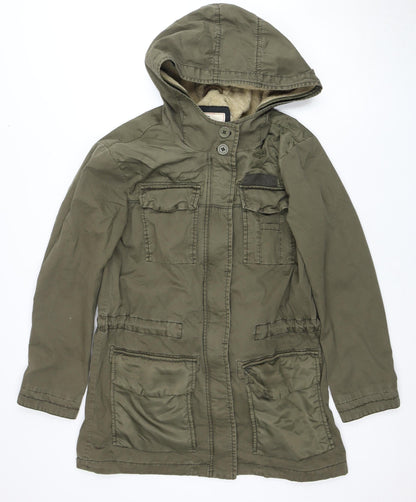 Womens UK Size S EDC Green Parka Coat
