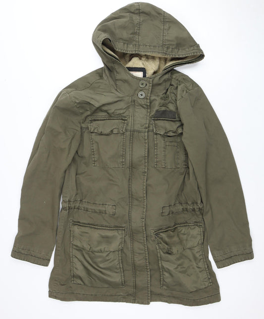 Womens UK Size S EDC Green Parka Coat