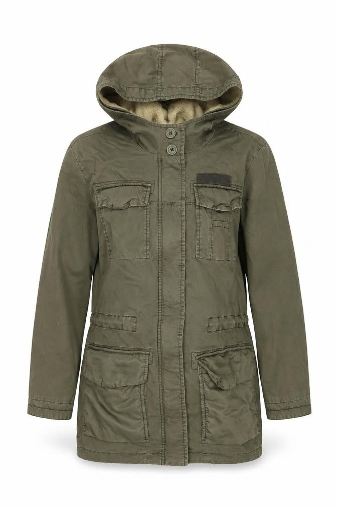 Womens UK Size S EDC Green Parka Coat