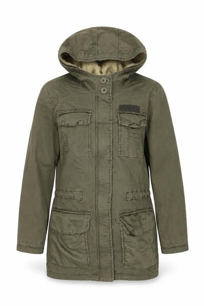Womens UK Size S EDC Green Parka Coat