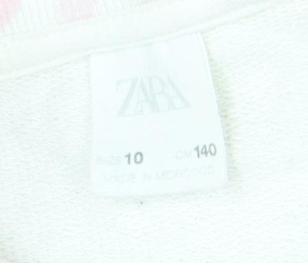 Zara Girls Pink Tie-Dye Graphic Sweatshirt 10-11 Years