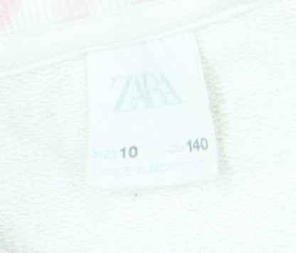 Zara Girls Pink Tie-Dye Graphic Sweatshirt 10-11 Years