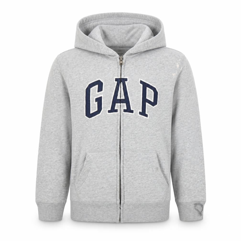 Gap Boys Grey Full Zip Hoodie 6-7 Years with Logo