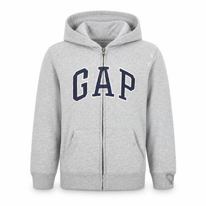 Gap Boys Grey Full Zip Hoodie 6-7 Years with Logo