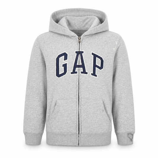 Gap Boys Grey Full Zip Hoodie 6-7 Years with Logo