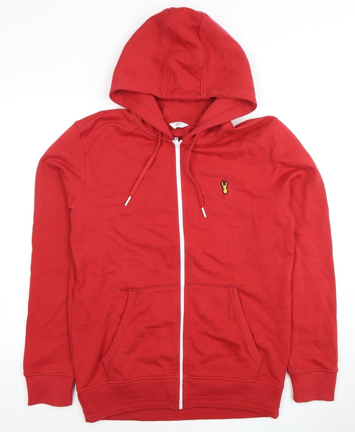 Mens UK Size M NEXT Red Full Zip Hoodie
