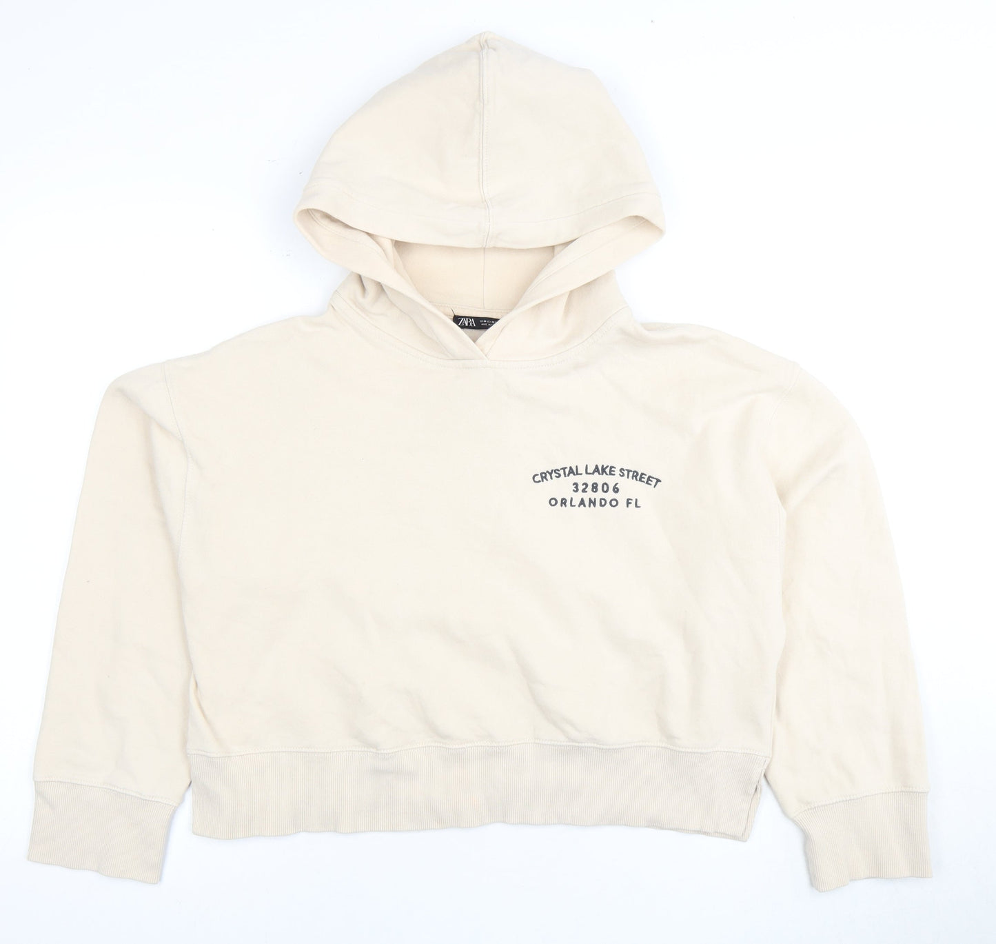 Zara Women's Ivory Pullover Hoodie M