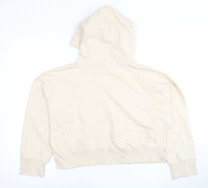 Zara Women's Ivory Pullover Hoodie M