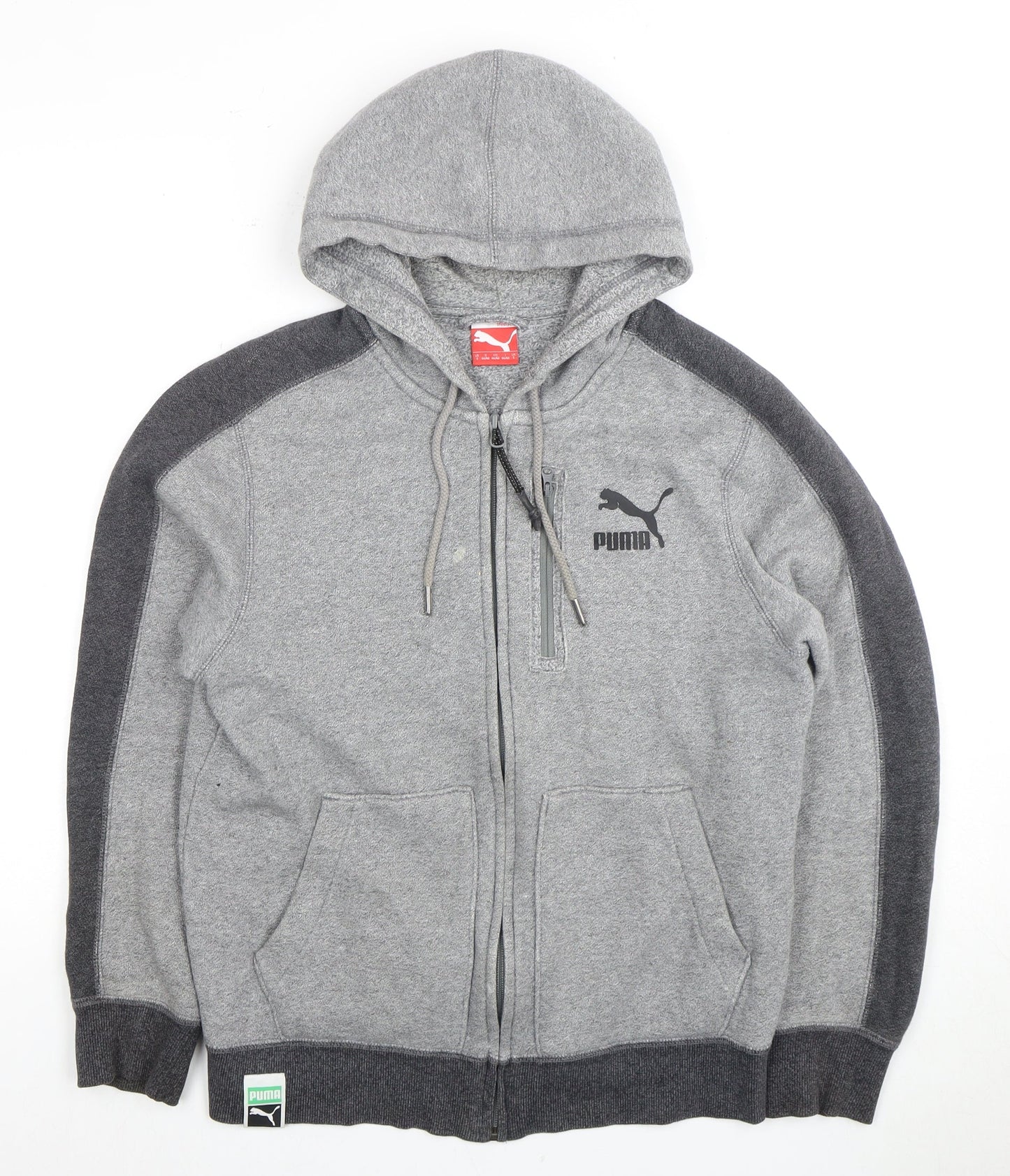 Mens UK Size S PUMA Grey Full Zip Hoodie