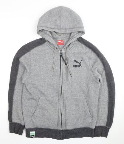Mens UK Size S PUMA Grey Full Zip Hoodie