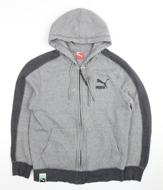 Mens UK Size S PUMA Grey Full Zip Hoodie