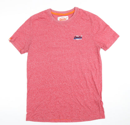 Superdry Men's Red Jersey T-Shirt M Logo Short Sleeve
