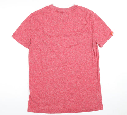 Superdry Men's Red Jersey T-Shirt M Logo Short Sleeve