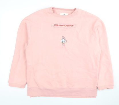 Ordinary People Women Pink Pullover Sweatshirt S Disney