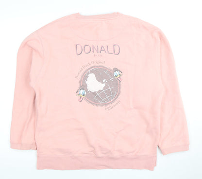 Ordinary People Women Pink Pullover Sweatshirt S Disney