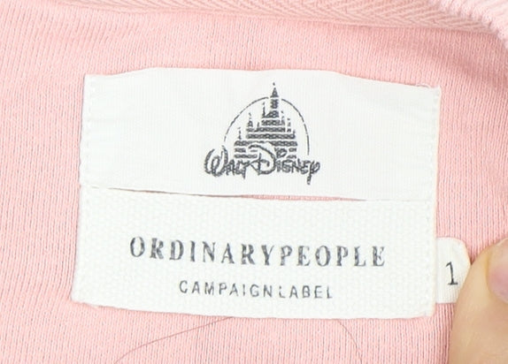 Ordinary People Women Pink Pullover Sweatshirt S Disney