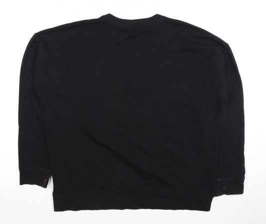 New Look Women's Black Floral Embroidered T-Shirt Size 10