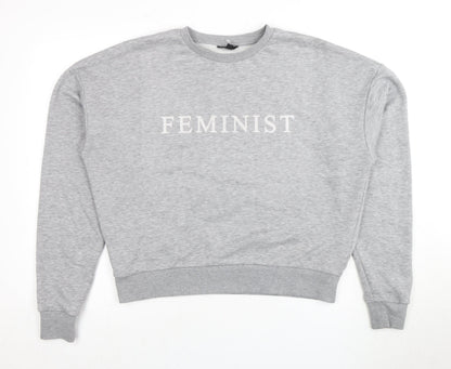 Topshop Women's Grey Pullover Sweatshirt Size 8