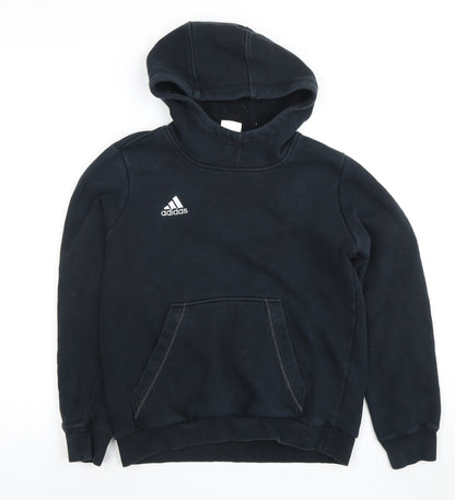 Adidas Boys Black Pullover Hoodie 11-12 Years