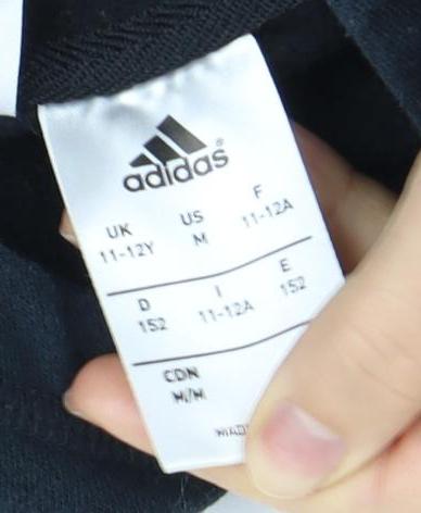 Adidas Boys Black Pullover Hoodie 11-12 Years