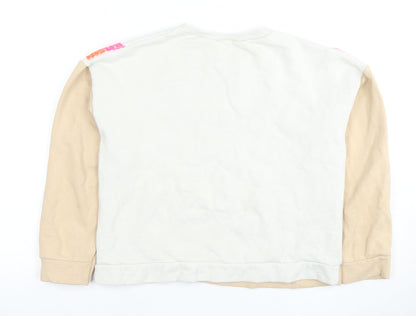 Zara Girls Beige Sequin Sweatshirt 11-12 Years Pullover