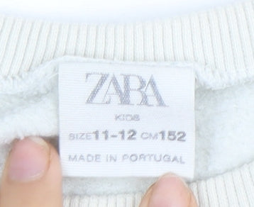 Zara Girls Beige Sequin Sweatshirt 11-12 Years Pullover