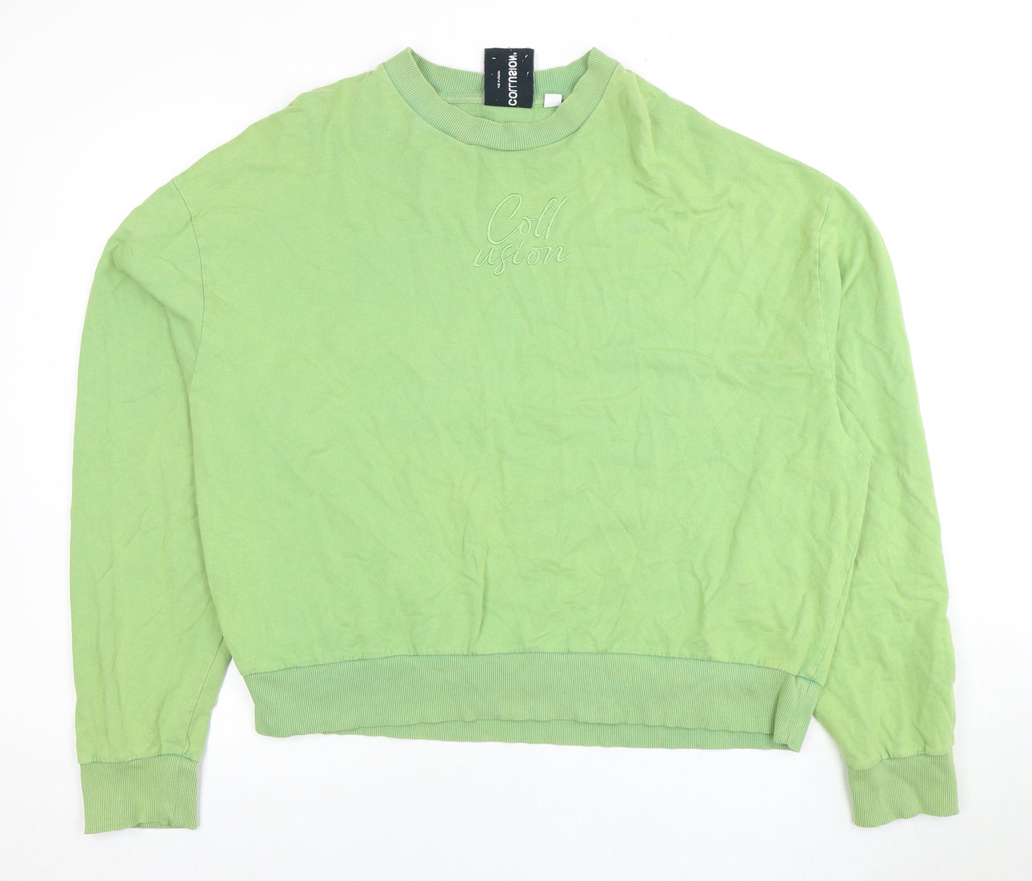 Mens UK Size M COLLUSION Green Pullover Sweatshirt