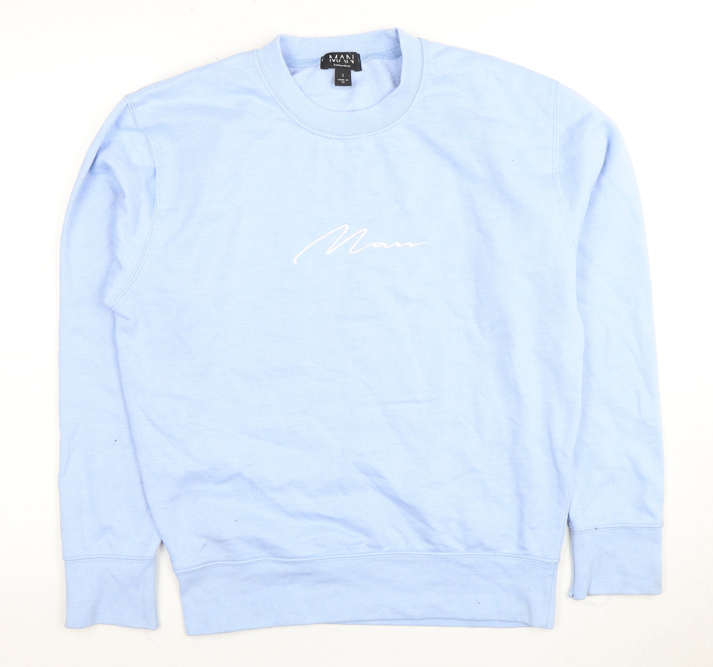 Mens UK Size S boohooMAN Blue Pullover Sweatshirt
