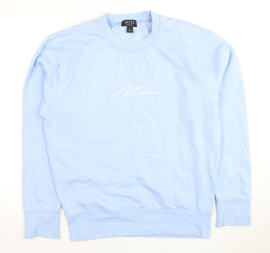 Mens UK Size S boohooMAN Blue Pullover Sweatshirt