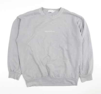 Topman Grey Men’s M Sweatshirt, Crew Neck, Logo