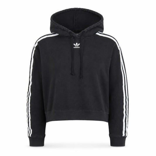 Front view of Adidas Women’s Black Hoodie, size UK 8, Pullover