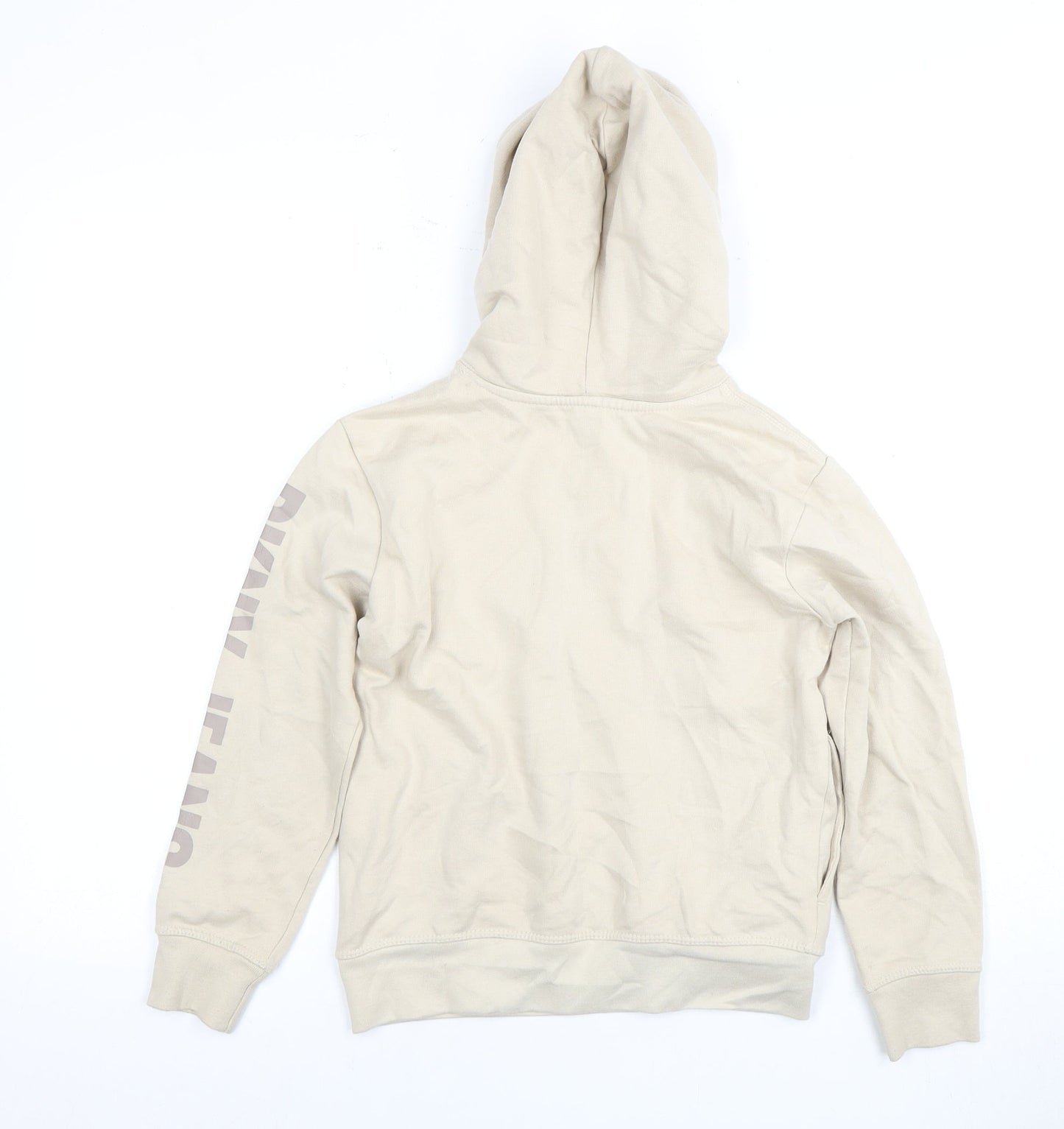 DKNY Kids Beige Hoodie with Logo, Size 8 Years